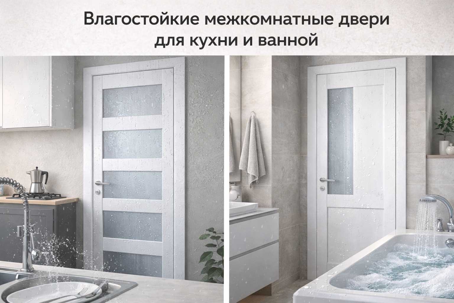 Влагостойкие межкомнатные двери для кухни и ванной